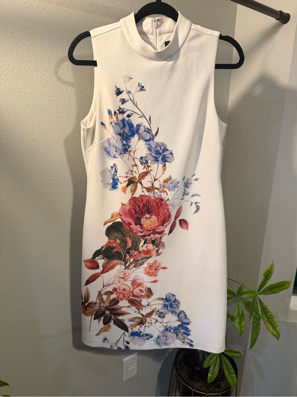 Ivanka Trump Floral Mock Neck Sheath Dress